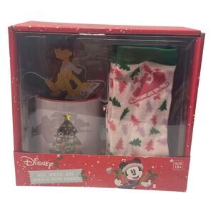 Disney Gift Set Pluto Acrylic Ornament Socks Mug Christmas NIB
